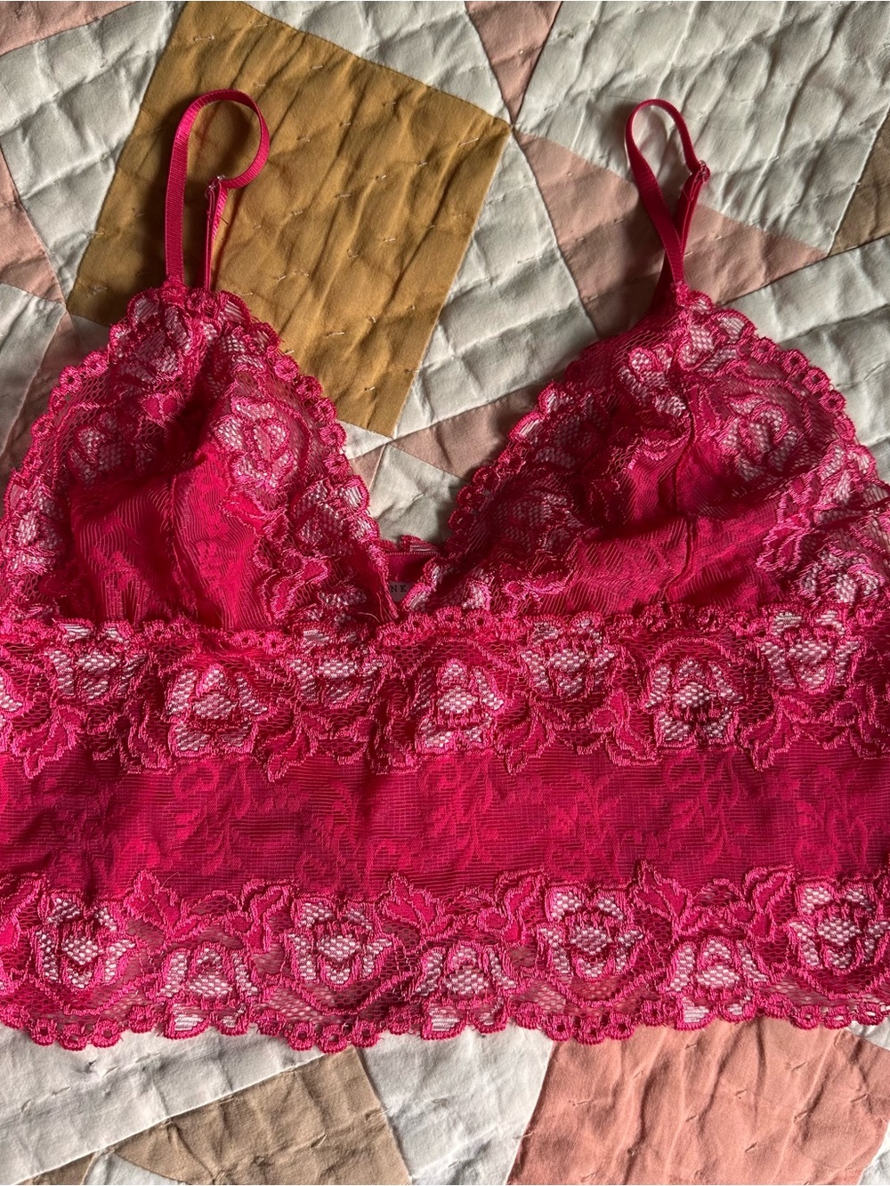 Hot Pink Lace Bralette